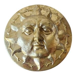 Vintage Pier 1 Sun Face Metallic Gold